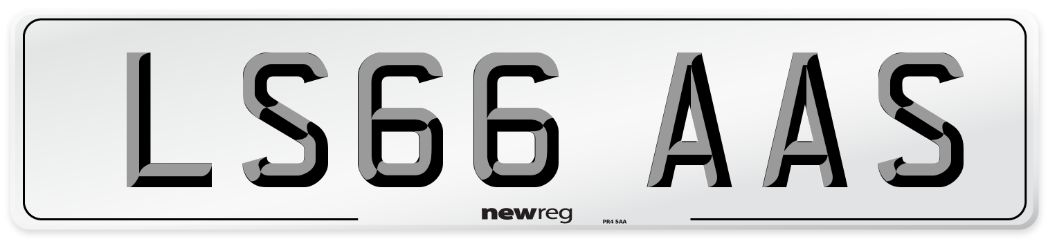 LS66 AAS Number Plate from New Reg